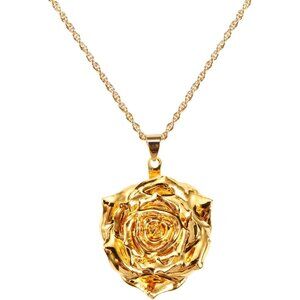Women's Alive Gold Rose Dipped Adjustable Chain Pendant Fashion Necklace